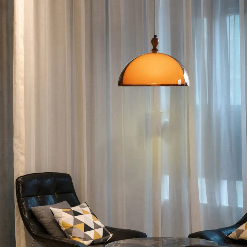 Pendelleuchte Kuppel Orange Retro für Küche