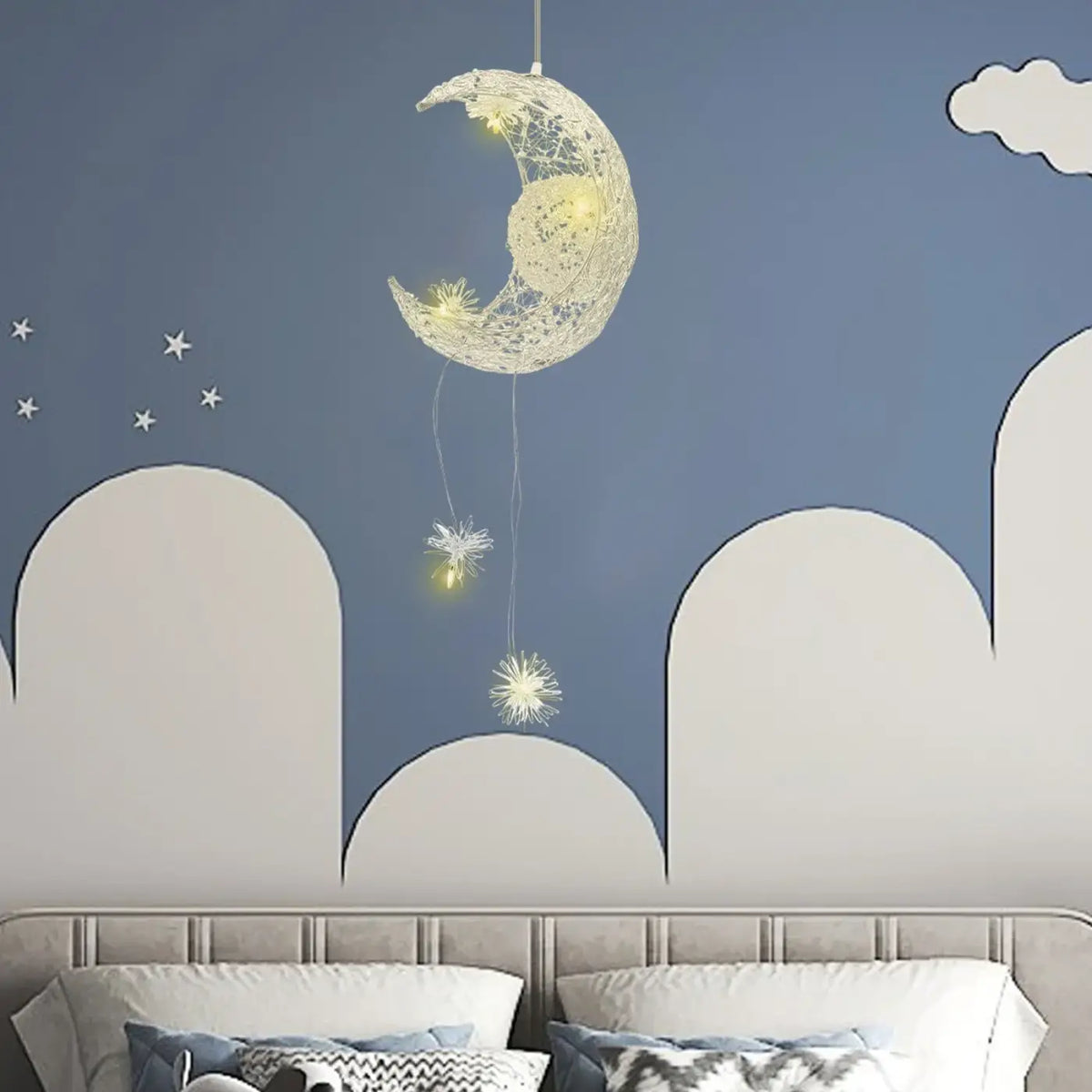 Pendelleuchte Mond Sternen für Schlafzimmer
