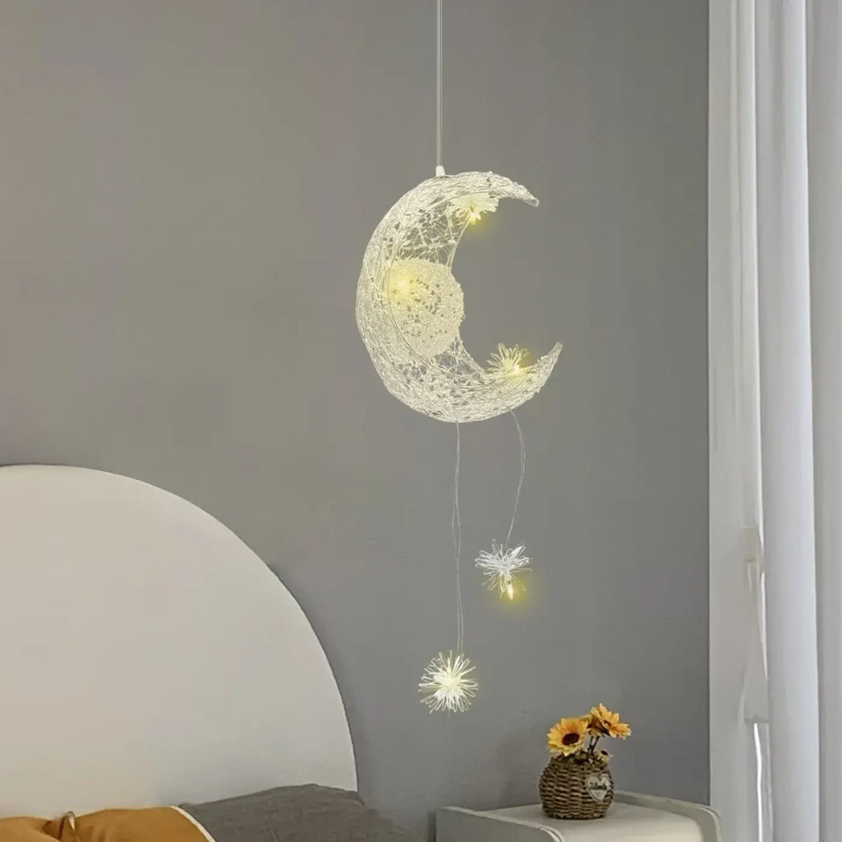 Pendelleuchte Mond Sternen für Schlafzimmer