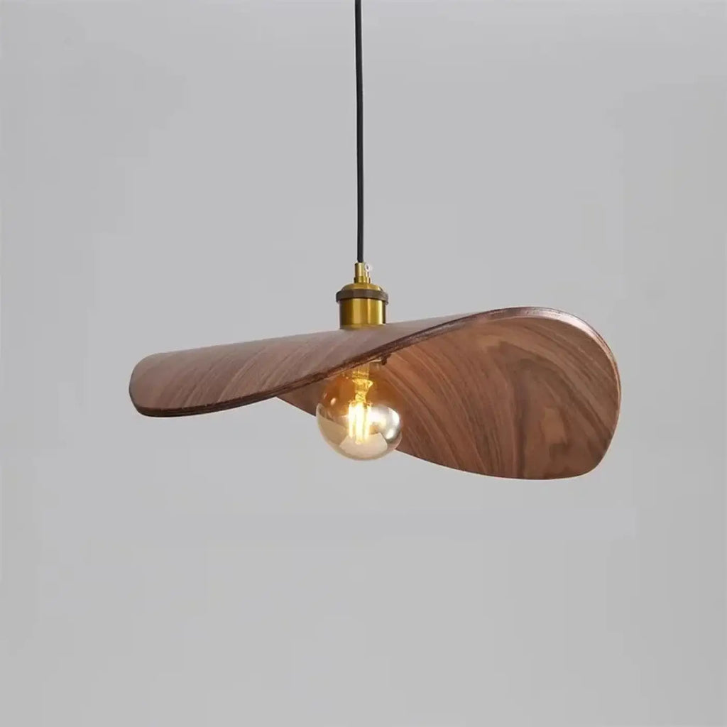 Pendelleuchte Blätter aus Holz Gebogen Natur