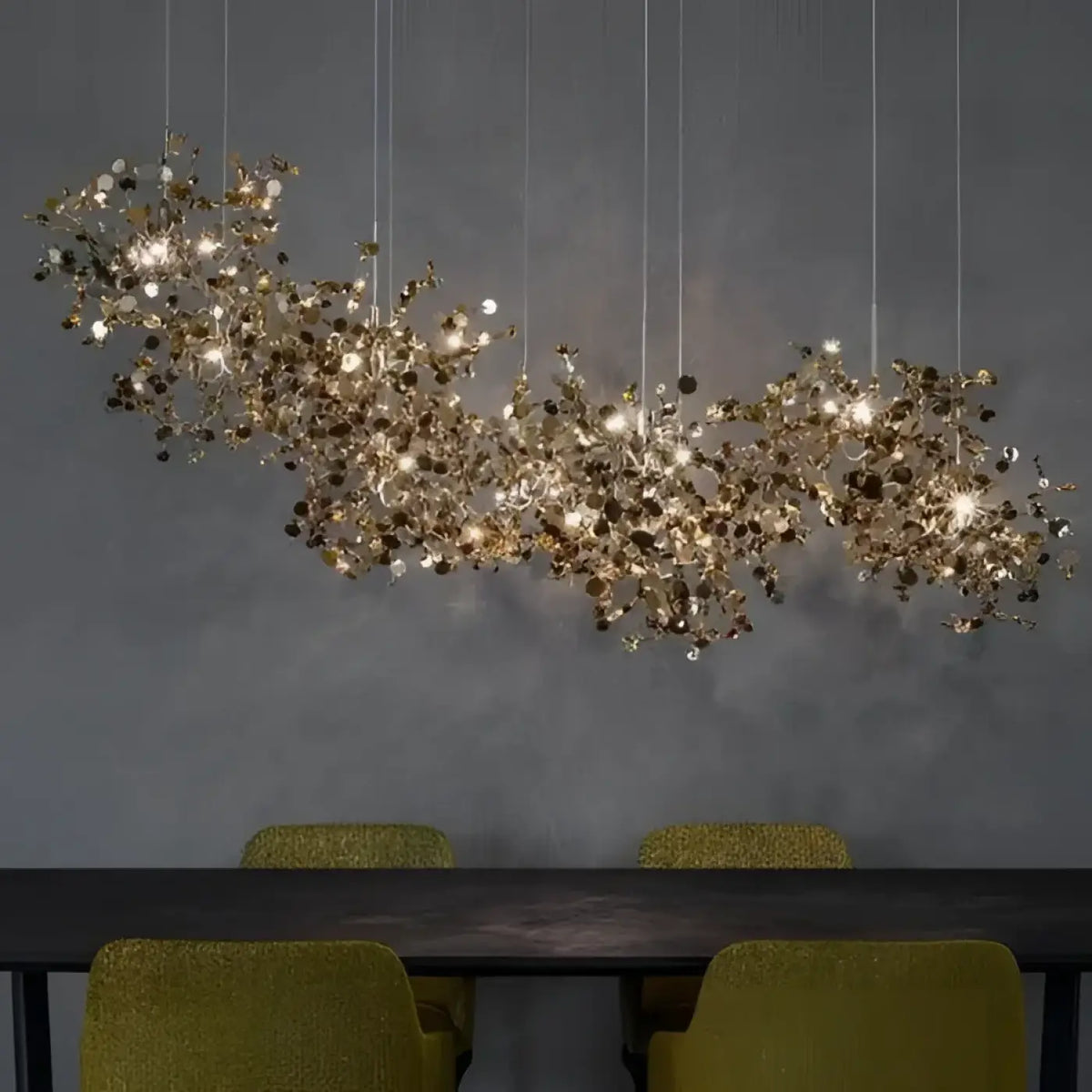 Pendelleuchte Drahtgeflecht Gold Design