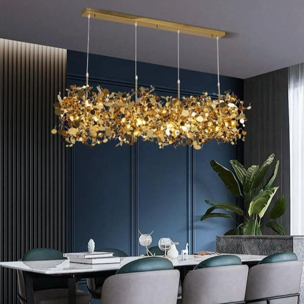 Pendelleuchte Drahtgeflecht Gold Design