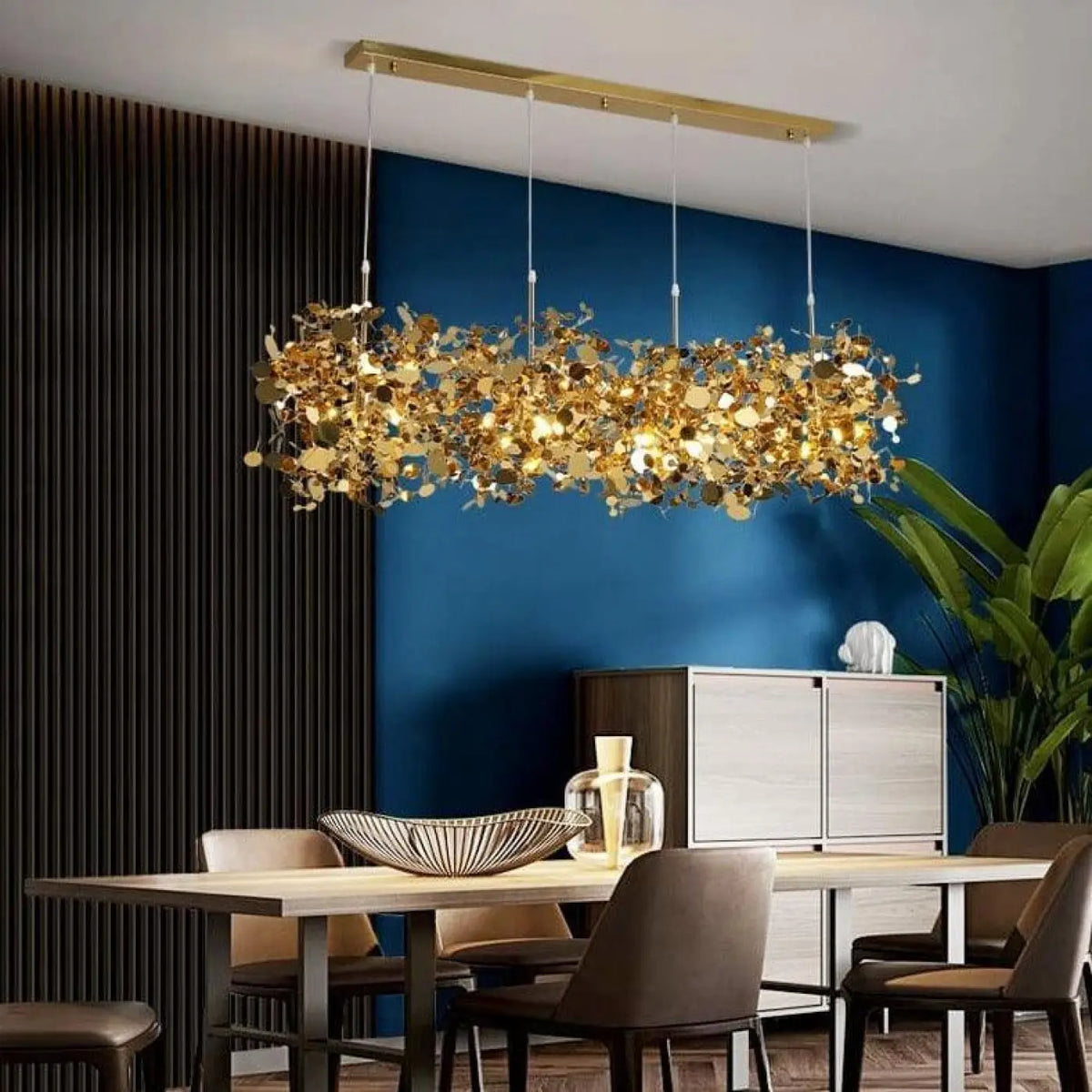Pendelleuchte Drahtgeflecht Gold Design
