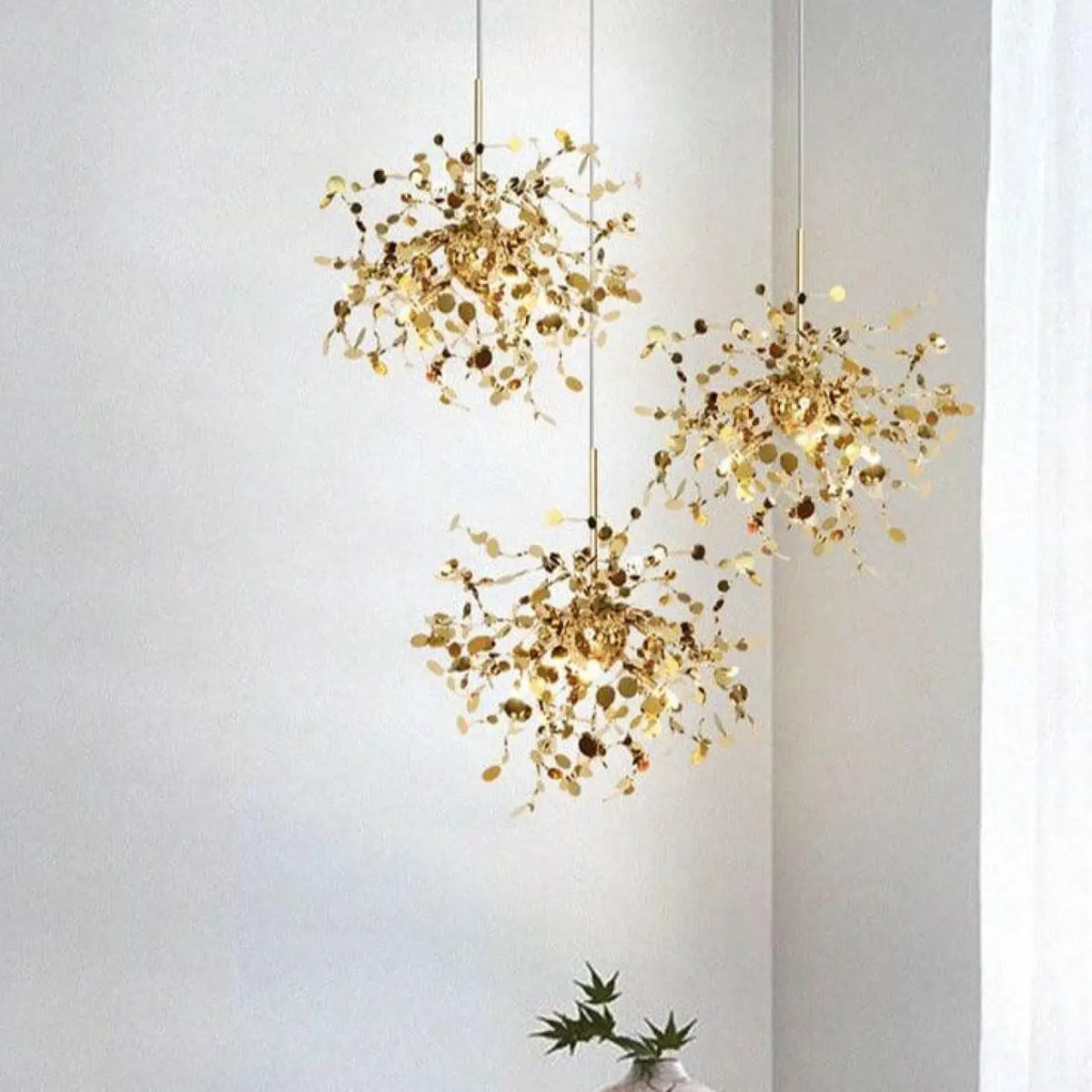 Pendelleuchte Drahtgeflecht Gold Design