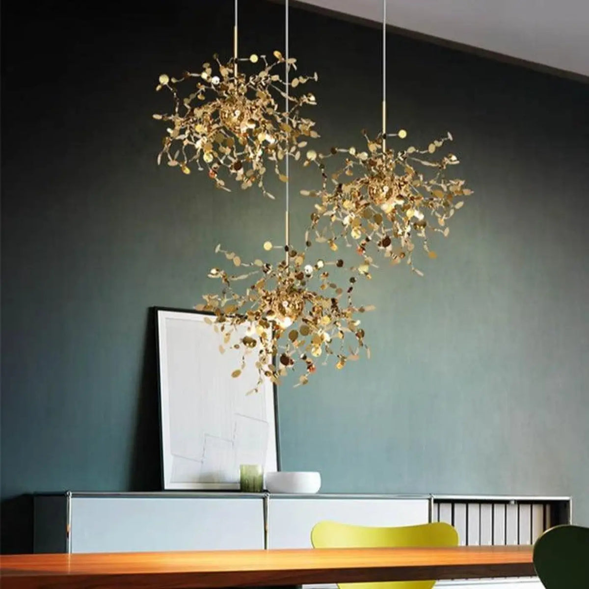 Pendelleuchte Drahtgeflecht Gold Design