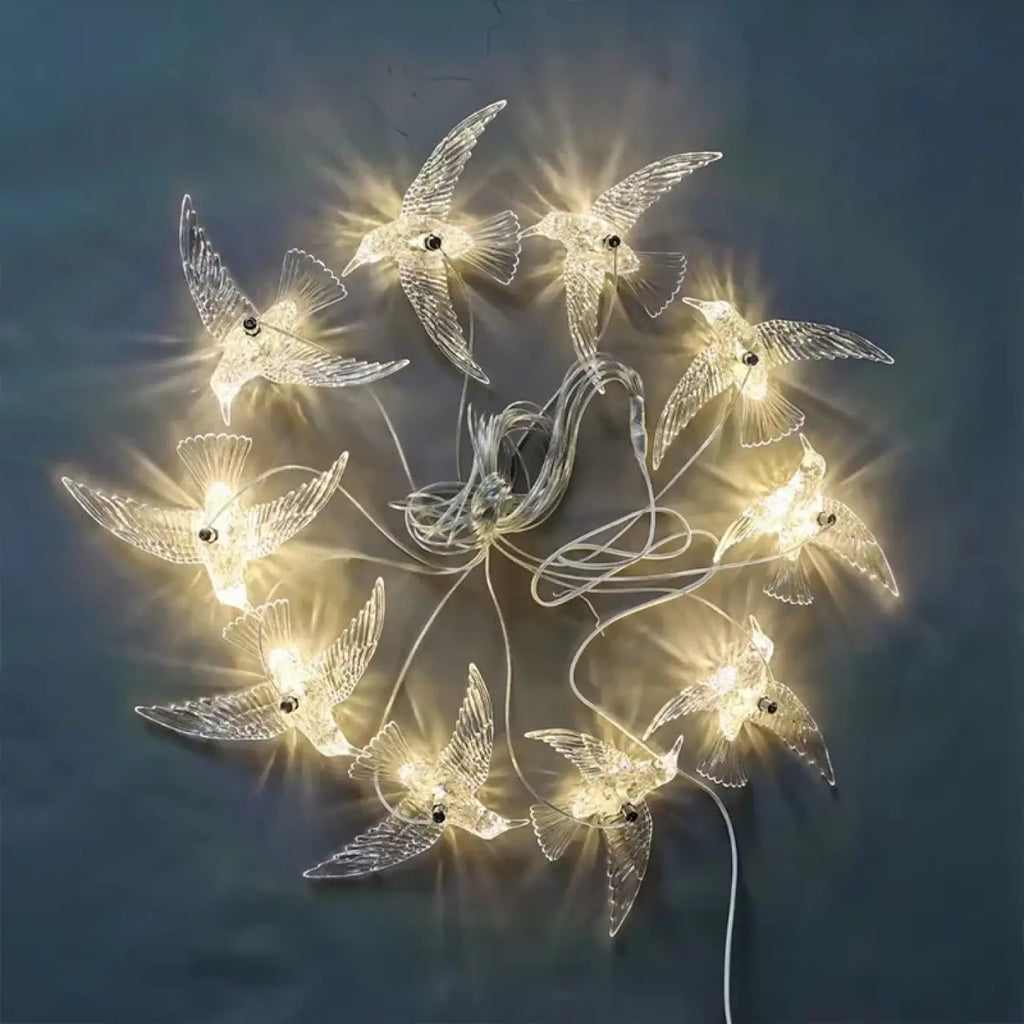 Pendelleuchte Vögel aus Glas für Schlafzimmer und Wohnzimmer