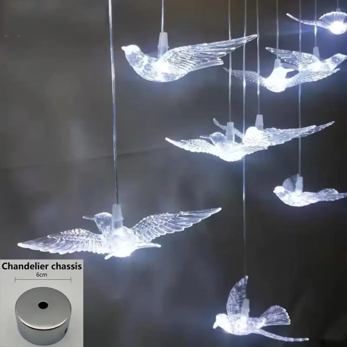 Pendelleuchte Vögel aus Glas für Schlafzimmer und Wohnzimmer
