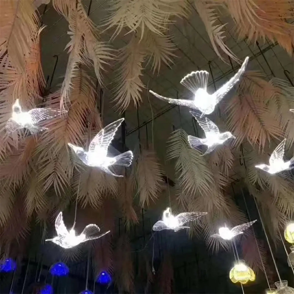 Pendelleuchte Vögel aus Glas für Schlafzimmer und Wohnzimmer