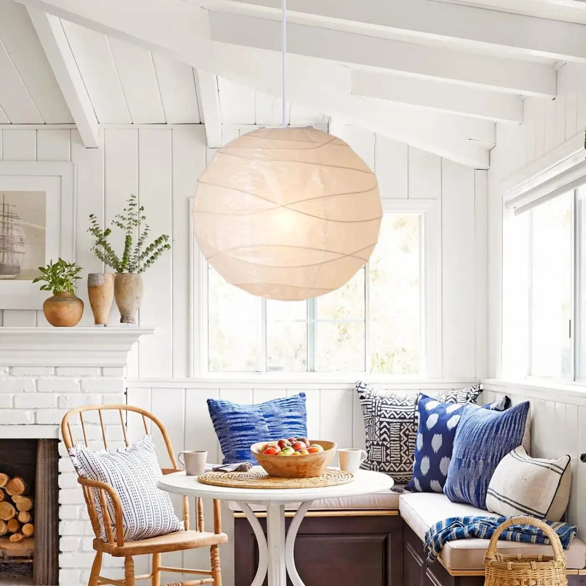 Pendelleuchte Laterne Japanisch Beige