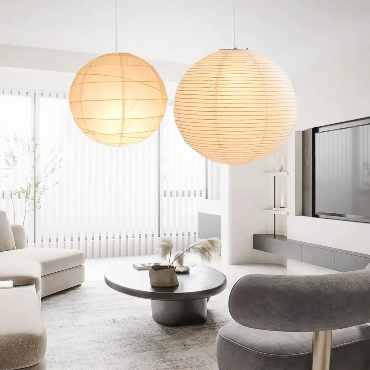 Pendelleuchte Laterne Japanisch Beige