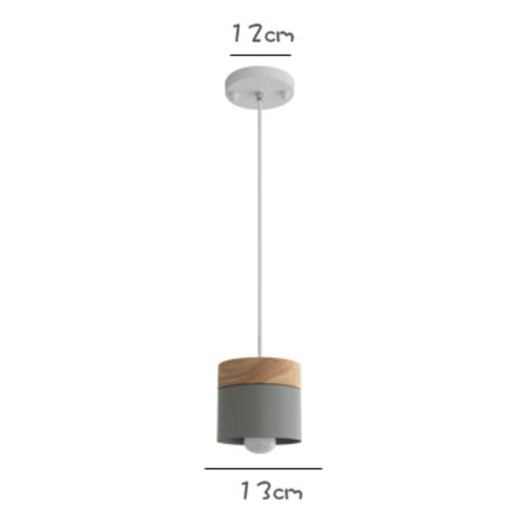 Pendelleuchte LED Zylindrisch Metall und Holz Design modern