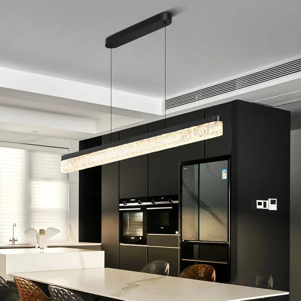 Pendelleuchte Linear Effekt Kristall für Wohnzimmer