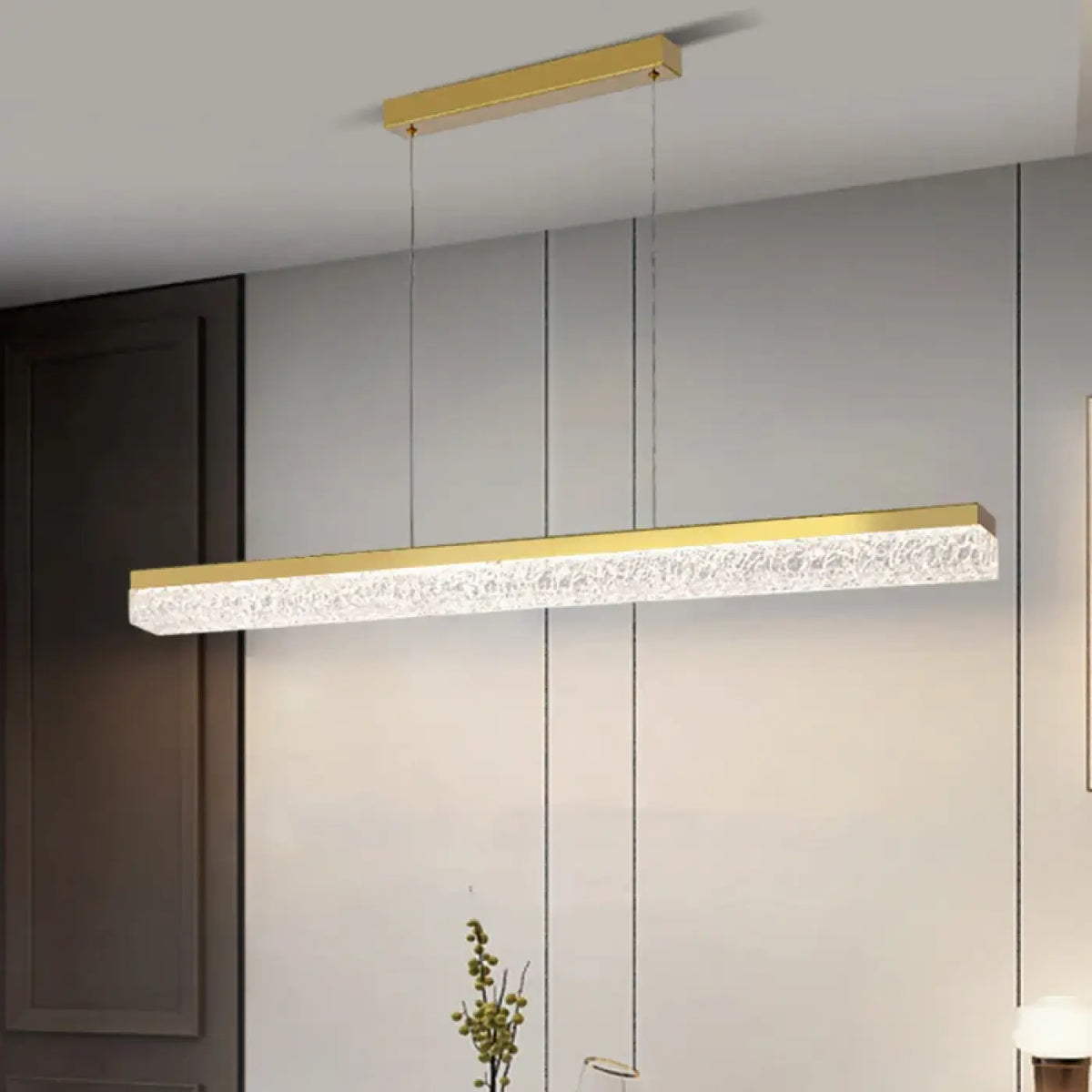 Pendelleuchte Linear Effekt Kristall für Wohnzimmer