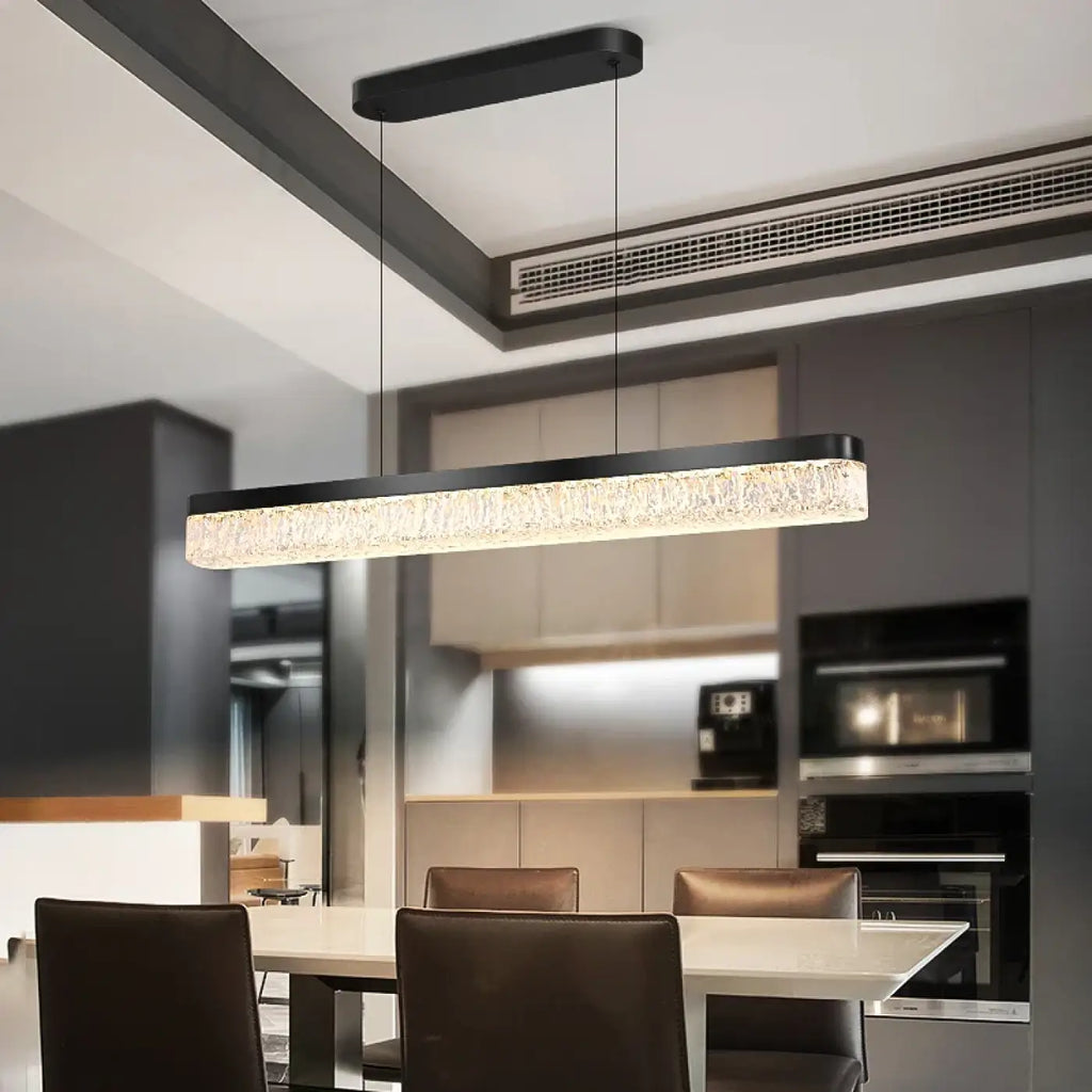Pendelleuchte Linear Effekt Kristall für Wohnzimmer