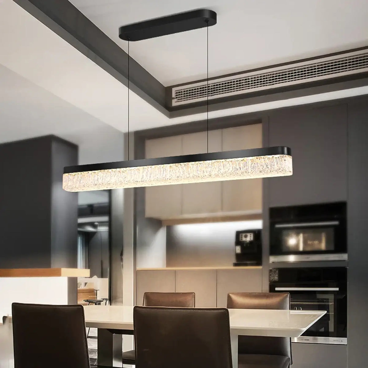 Pendelleuchte Linear Effekt Kristall für Wohnzimmer