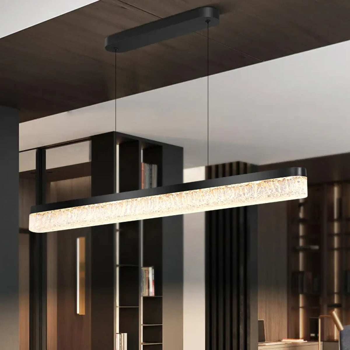 Pendelleuchte Linear Effekt Kristall für Wohnzimmer