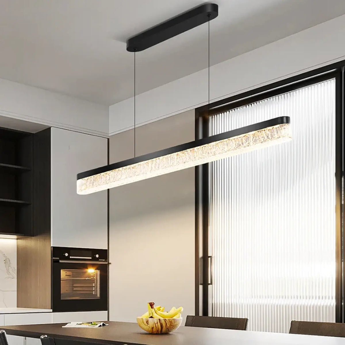 Pendelleuchte Linear Effekt Kristall für Wohnzimmer