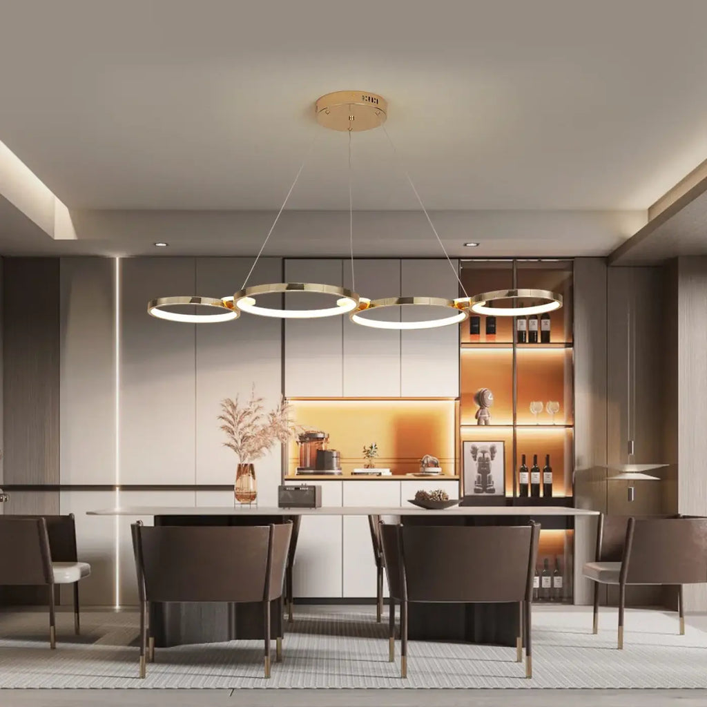 Pendelleuchte LED mit Ringen für Wohnzimmer Schick