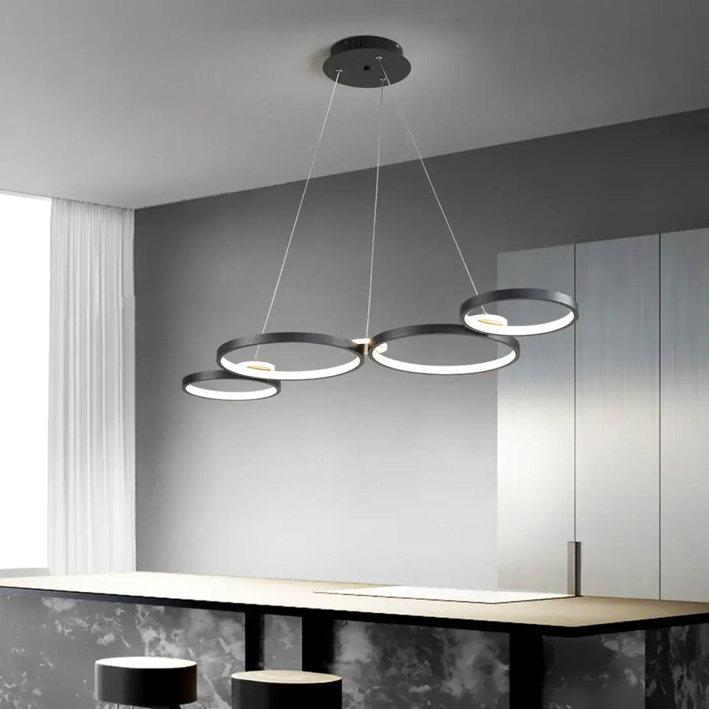 Pendelleuchte LED mit Ringen für Wohnzimmer Schick