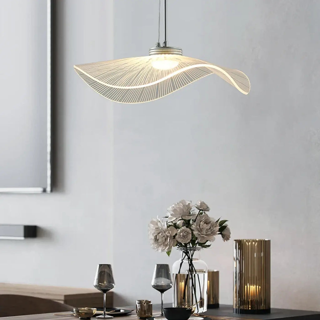 Pendelleuchte Weiß Inspiriert Blatt aus Lotus