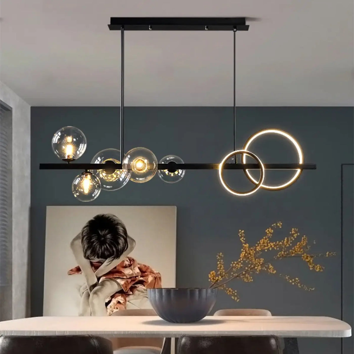 Pendelleuchte Atelier aus Glas Bernstein