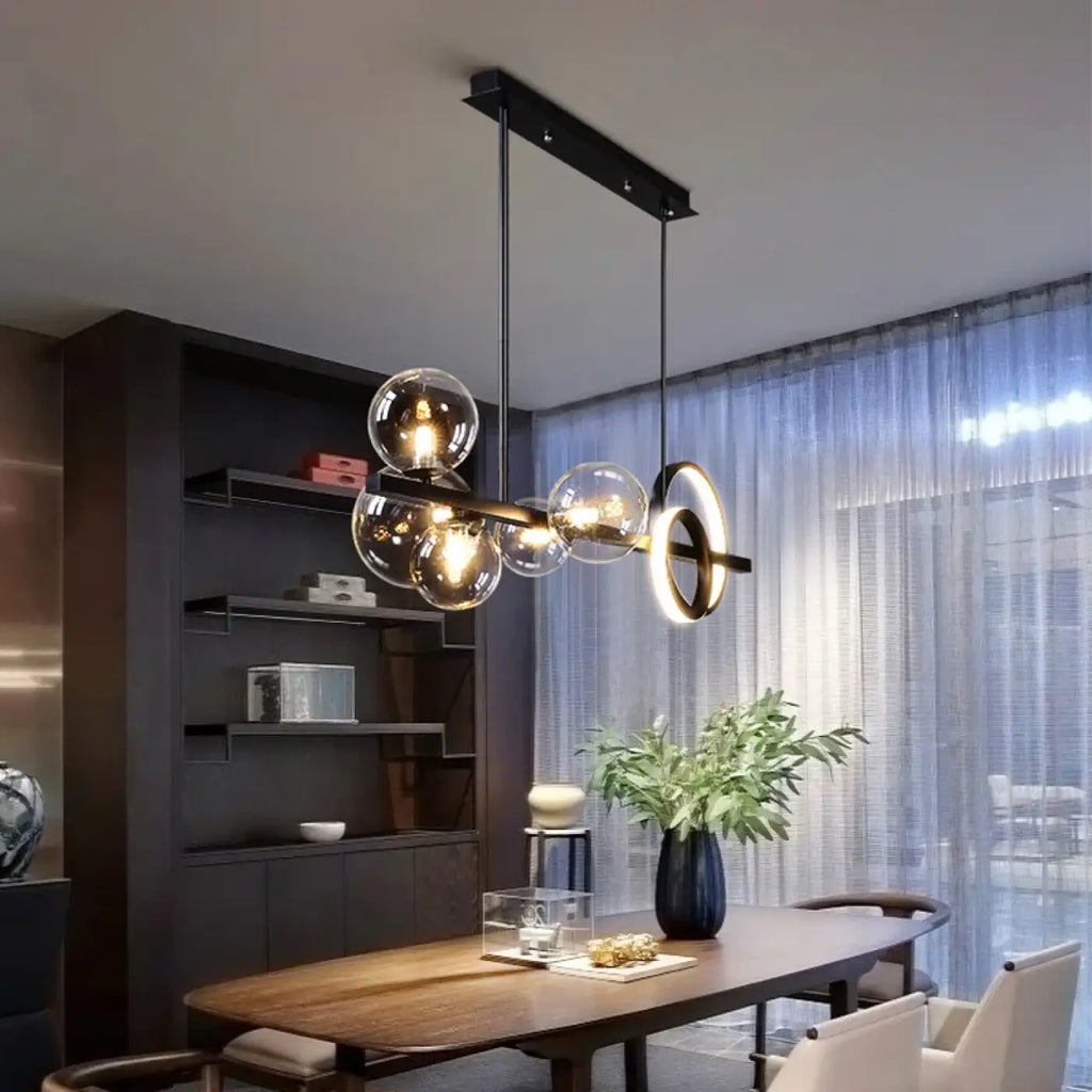 Pendelleuchte Atelier aus Glas Bernstein
