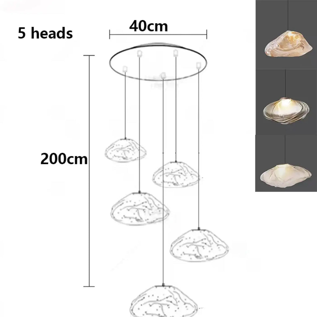 Pendelleuchte Wasserfall aus Glas Organisch Modern