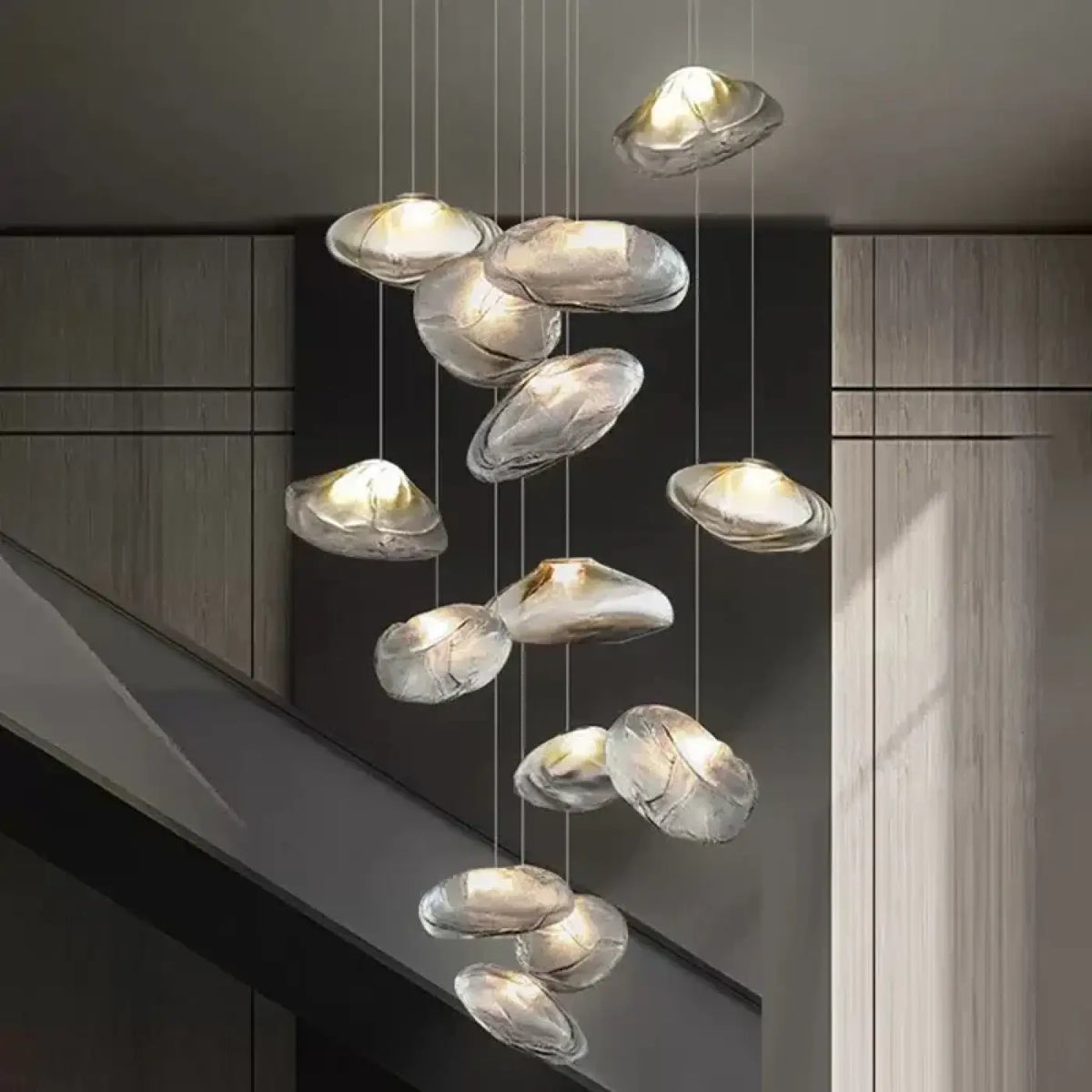 Pendelleuchte Wasserfall aus Glas Organisch Modern