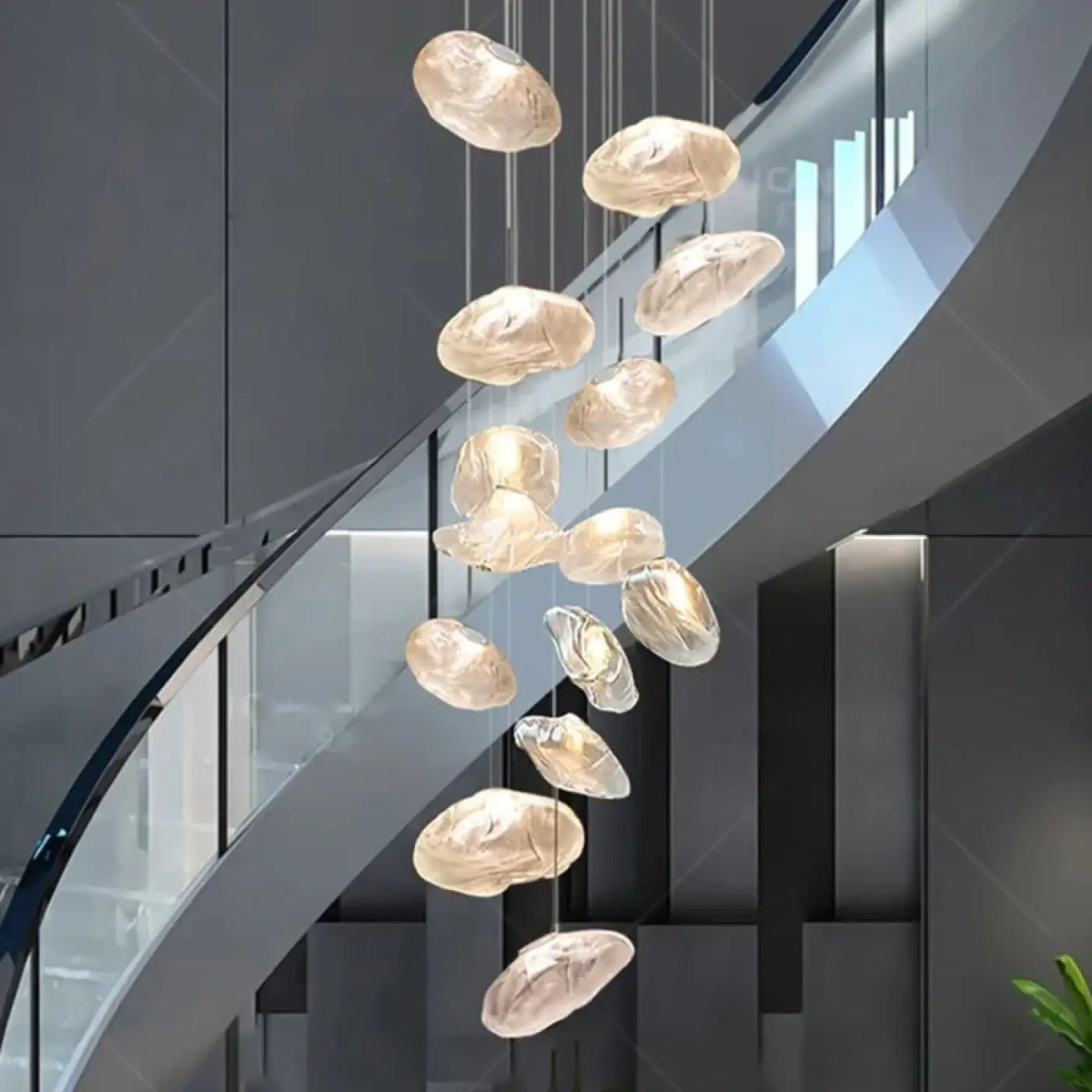 Pendelleuchte Wasserfall aus Glas Organisch Modern