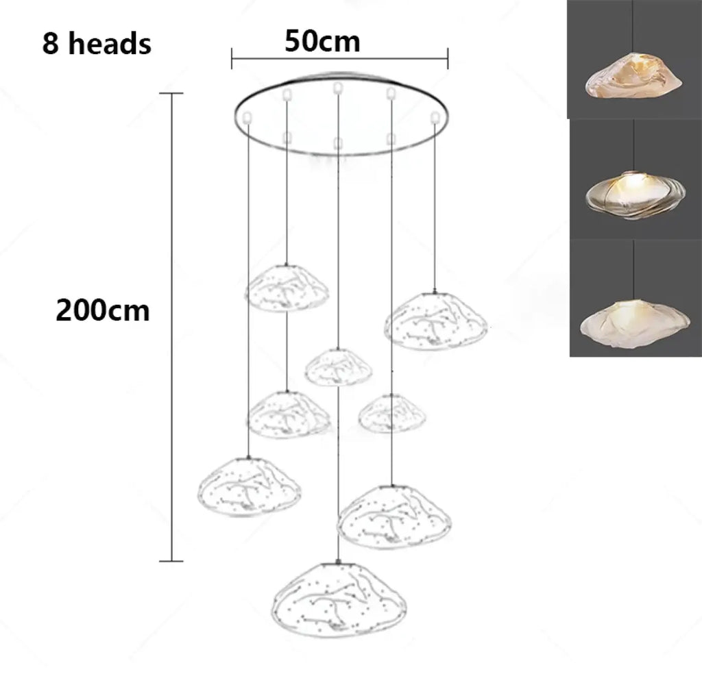 Pendelleuchte Wasserfall aus Glas Organisch Modern