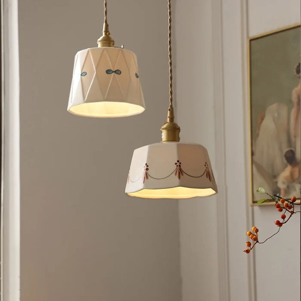 Pendelleuchte Keramik und Ausführung Gold