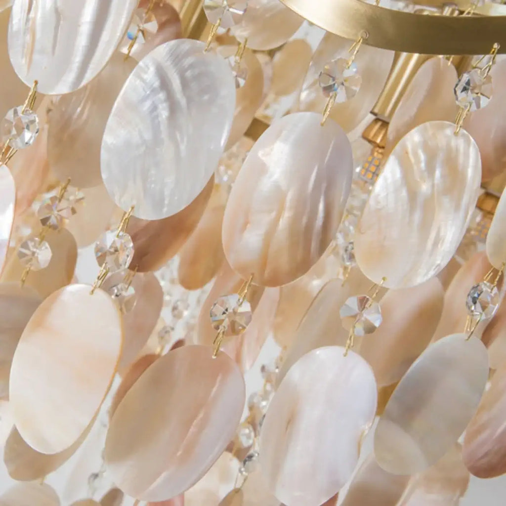 Pendelleuchte Muschel Natur Gold