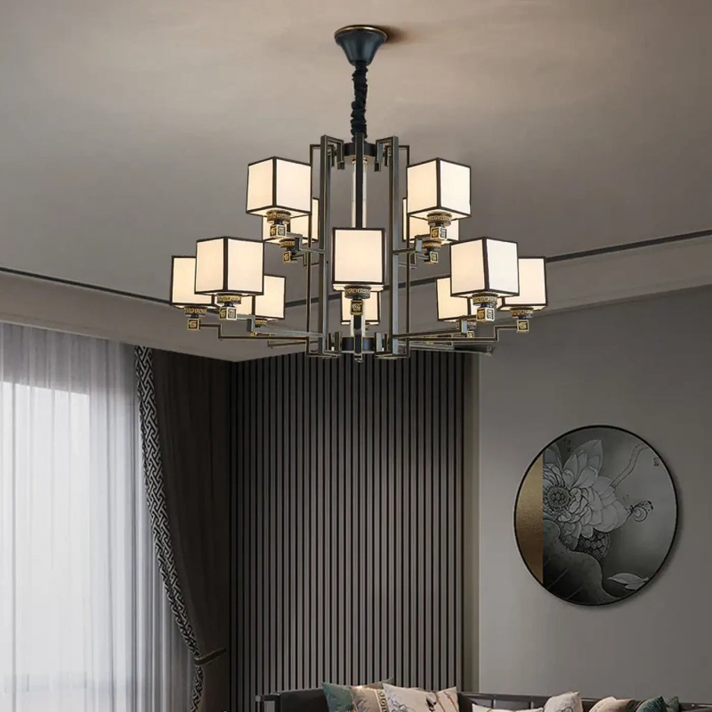 Pendelleuchte Würfel Opal für Esszimmer