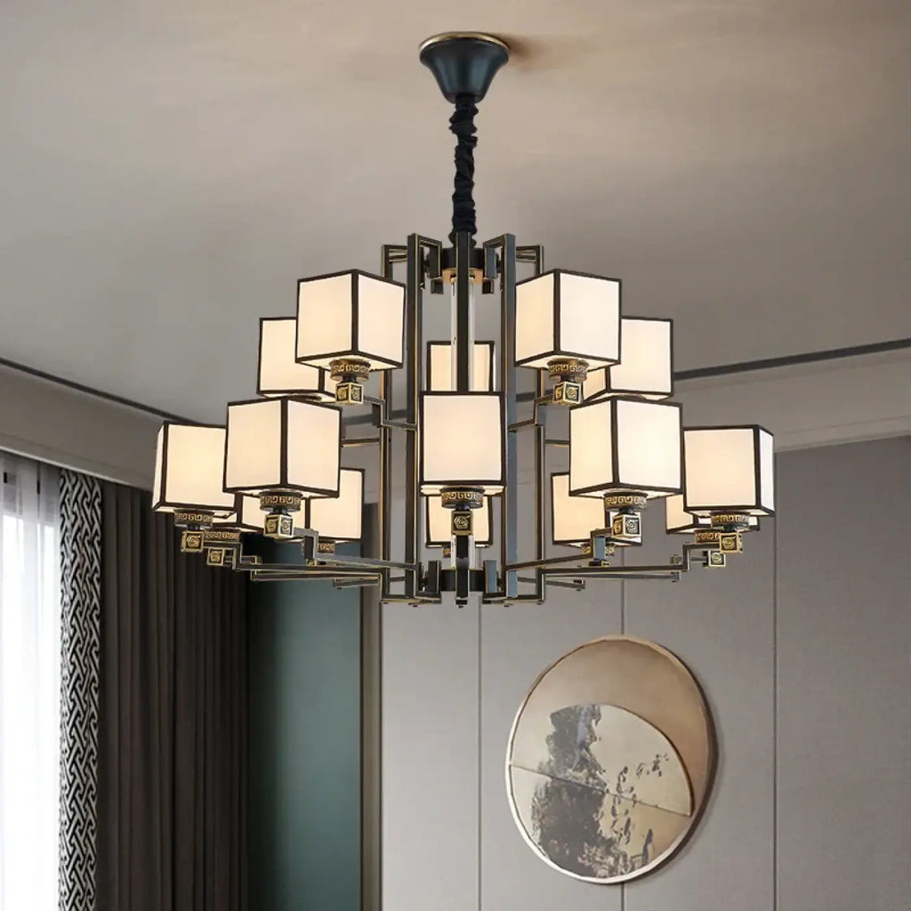 Pendelleuchte Würfel Opal für Esszimmer