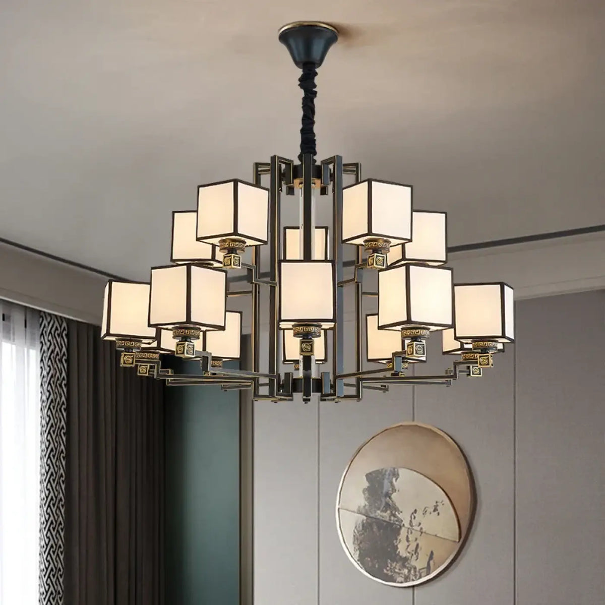 Pendelleuchte Würfel Opal für Esszimmer