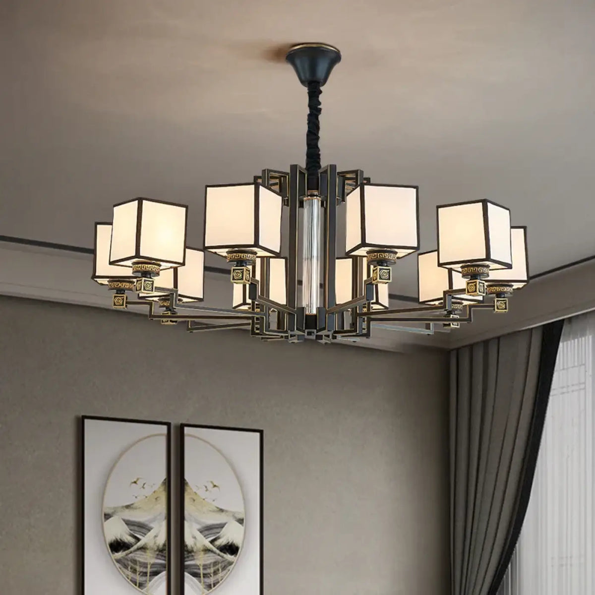 Pendelleuchte Würfel Opal für Esszimmer