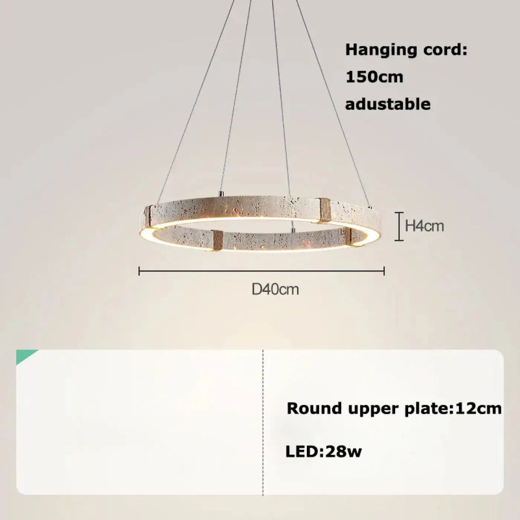 Pendelleuchte Kreisförmig LED Effekt Travertin