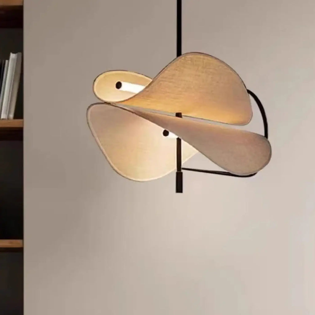 Pendelleuchte Design aus Stoff Beige