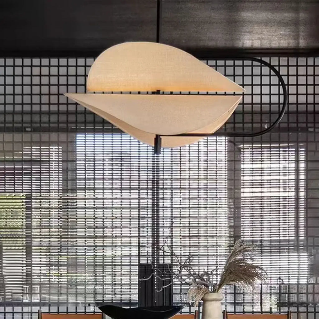 Pendelleuchte Design aus Stoff Beige