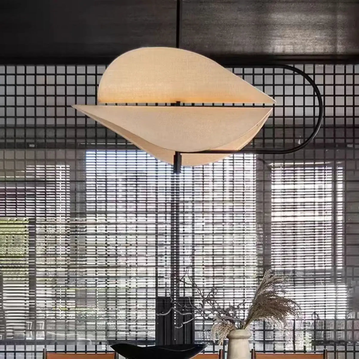 Pendelleuchte Design aus Stoff Beige