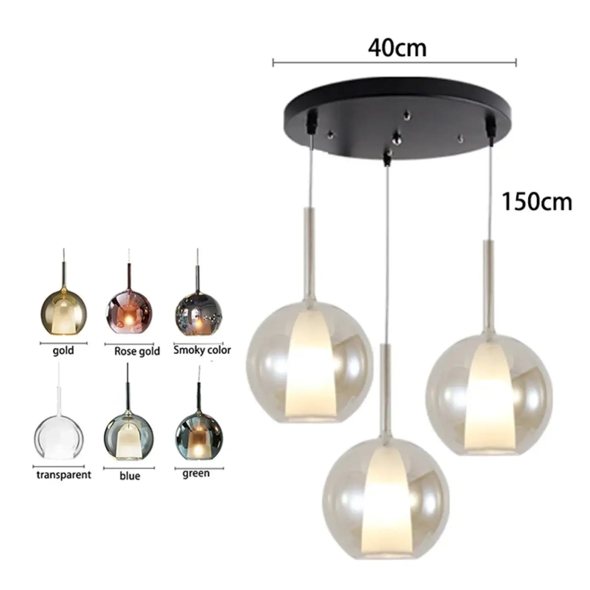 Pendelleuchte Modern aus Glas und Metall Gold