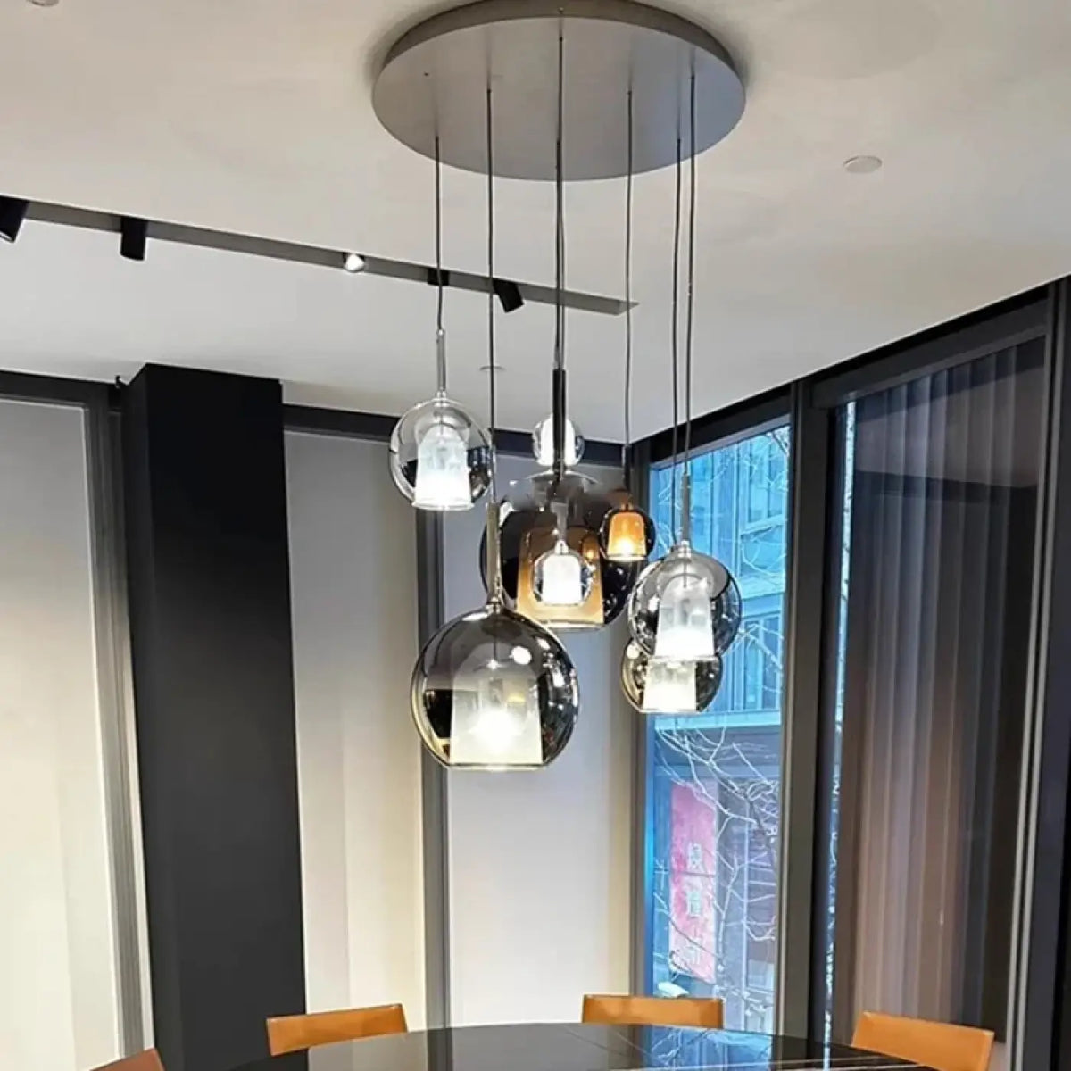 Pendelleuchte Modern aus Glas und Metall Gold