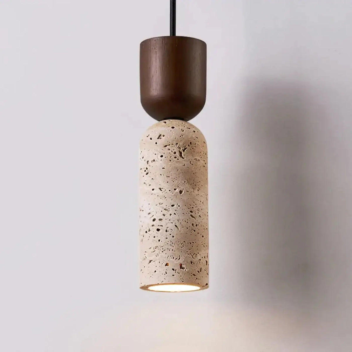Pendelleuchte Stein Natur und Holz