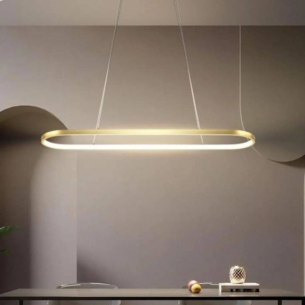 Pendelleuchte Gold mit Ringen LED