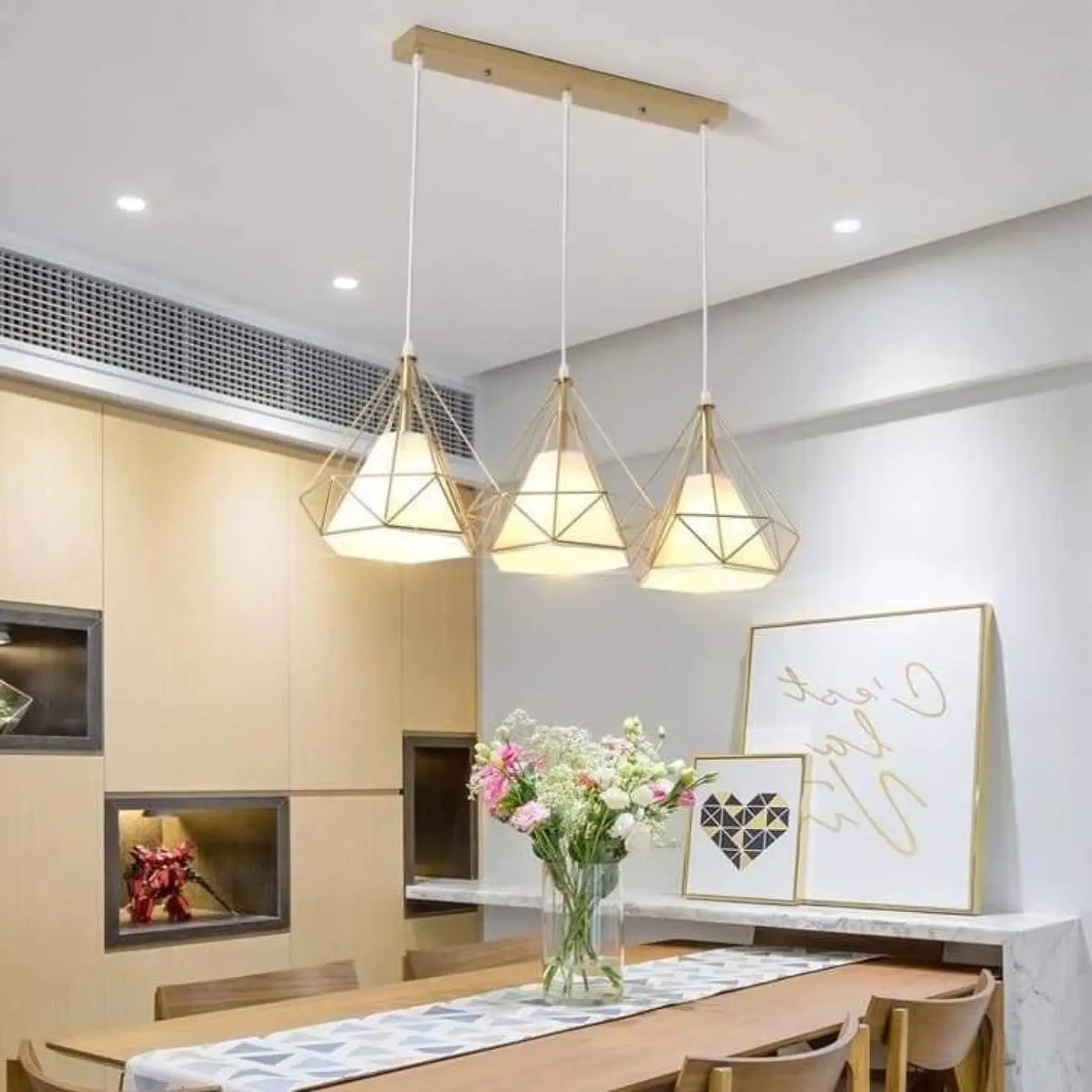 Pendelleuchte Gold Linear für Esszimmer