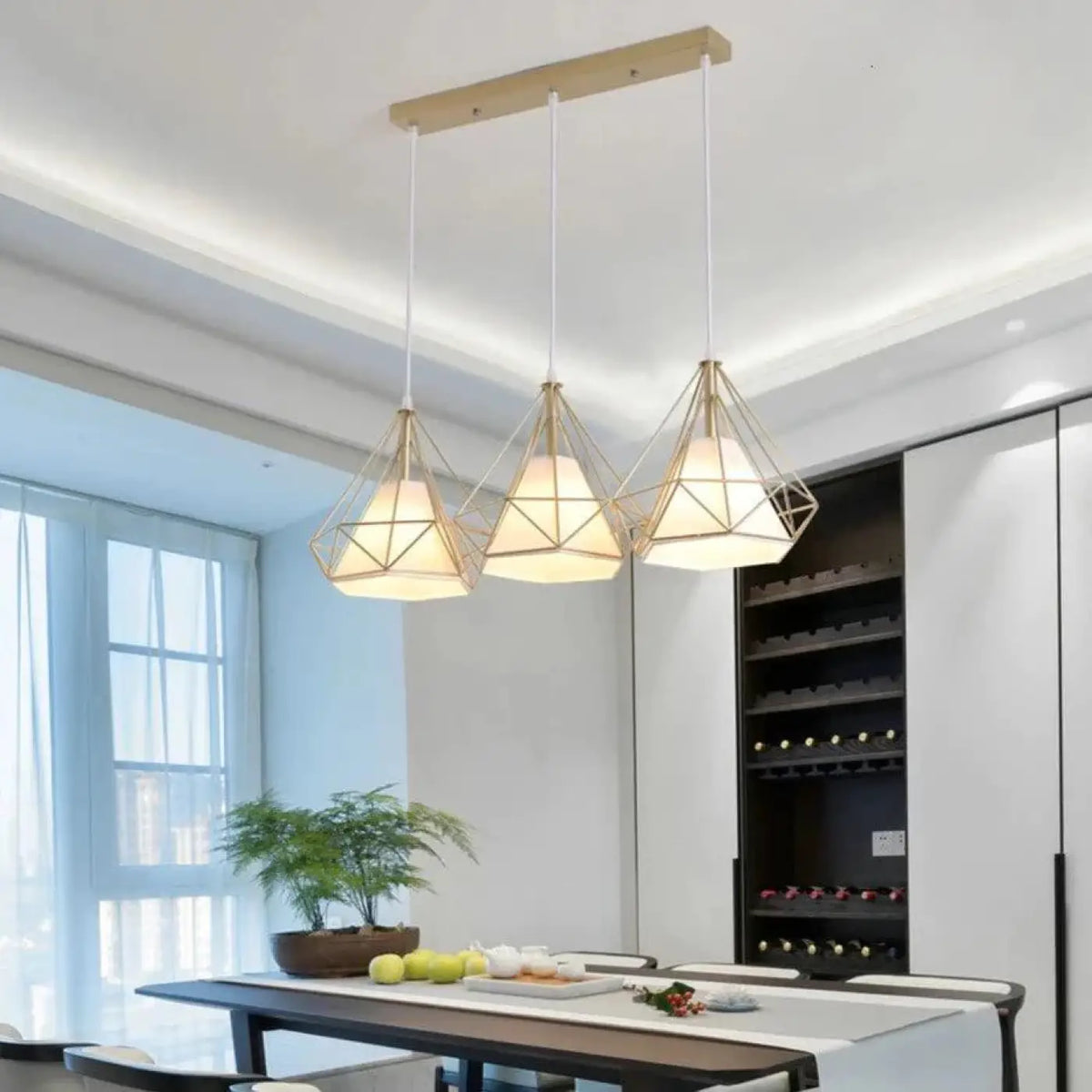 Pendelleuchte Gold Linear für Esszimmer
