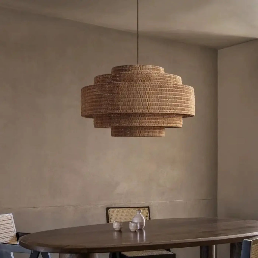 Pendelleuchte aus Naturfasern Boho
