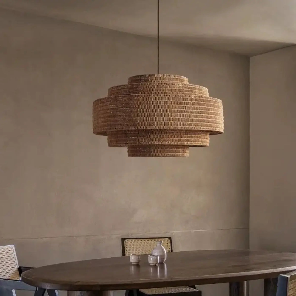 Pendelleuchte aus Naturfasern Boho