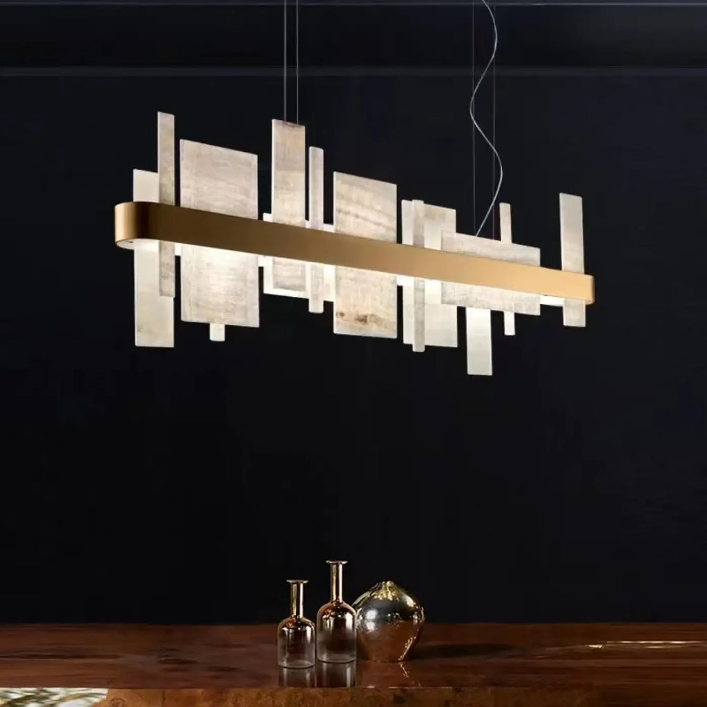 Pendelleuchte Geometrisch LED Marmoroptik