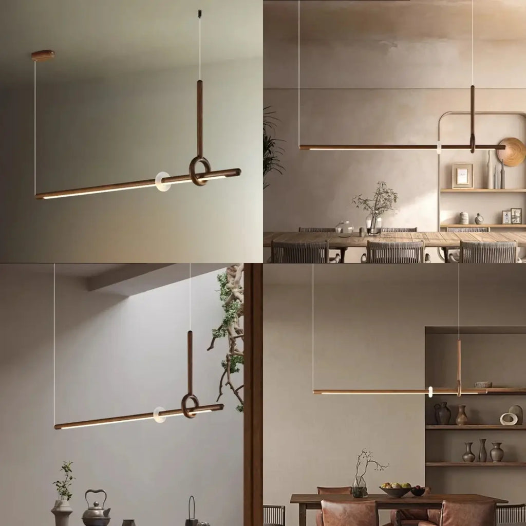Pendelleuchte LED Holz und Acryl Design